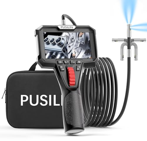 Doppel-Display 210° Drehbar Endoskopkamera mit Licht,6,2mm Inspektionskamera Endoskop Kamera ,IP67 Wasserdicht Endoskopkamera Beweglicher Kopf,3,28 FT(1Meter)
