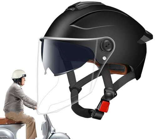 Scooter Helm Fahrradhelm Skaterhelm Für Herren Und Damen Motorradhelm Mopedhelm Herren Jethelm E ScooterHelm E-Bike Helms Roller Helm Mit Doppelvisier Sonnenblende Erwachsene