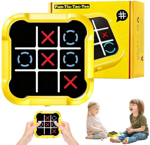 Gioco del Tris,Tris Elettronico Tic Tac Toe Console Portatile per Puzzle 3 In 1 Giochi Viaggio in Auto Giochi da Tavolo Crescita Educativa Memoria Giochi Fidget Toy per Bambini e Adulti