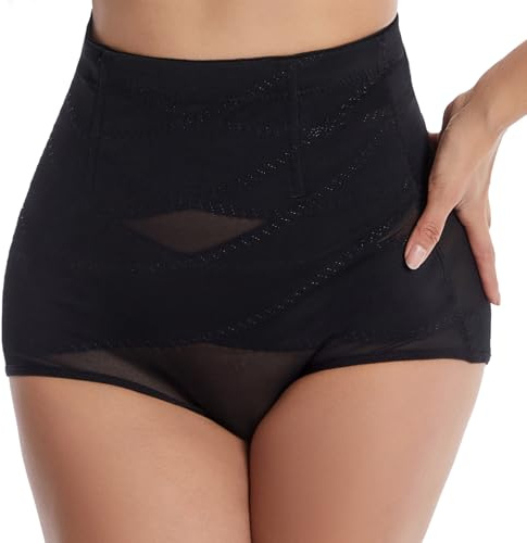 antmove Tummy Control Knickers, High Waisted Shapewear, Butt Lifter Panties for Women, Black, S