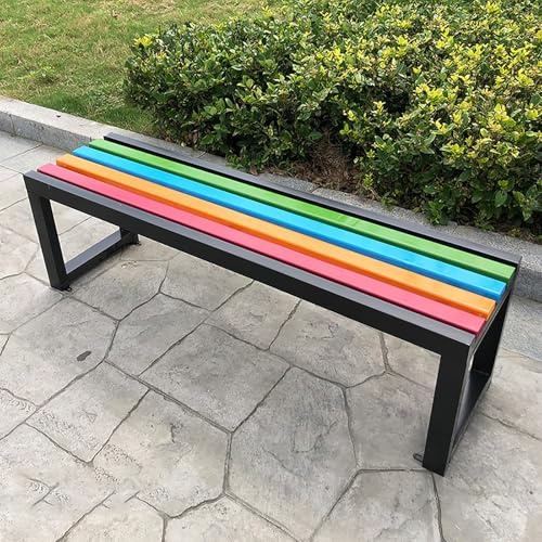 SXKLYRF Banco Jardin Exterior con Estructura de Hierro Forjado y Asiento de Madera Protegida, Banco Vestuario para Patios, Porches, Jardines y Césped(Black,100X40X45cm/39x16x18in)