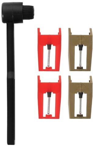 ERINGOGO Stylus Kit Red Gem Tip Stylus Brush for Record Needle Cleaning Replacement Cartridge Vinyl Record Player Accessory for Home Audio Use