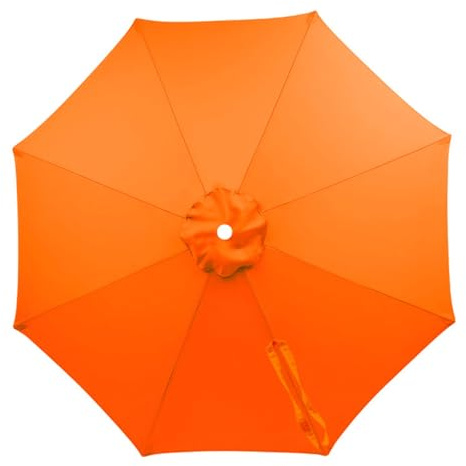 Telo di Ricambio per Ombrellone da Giardino e Spiaggia 2m-4m, Copertura di Ricambio per 8 Stecche, Baldacchino Impermeabile Anti UV, Solo Tettoia per Patio e Tavolo(Orange,2.8m/9.2FT)