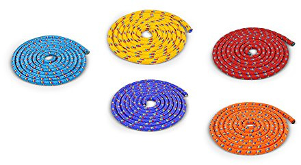 Juego de cuerdas de saltar - diseño trenzado y bonito - cinco colores - rojo - naranja - azul - verde - amarillo