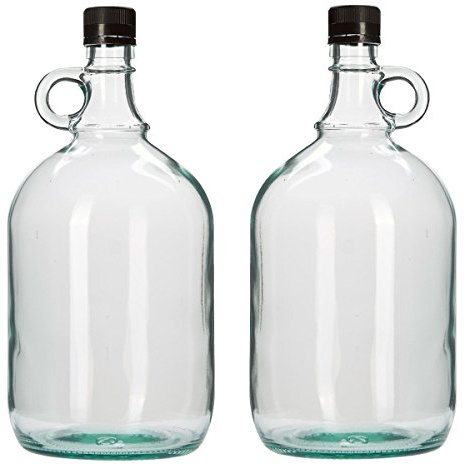 Balliihoo Homebrew Home Brew & Wine Making - Pack Of 2 x Glass Gallone Bottles With Screw Caps - 2 Litre Capacity