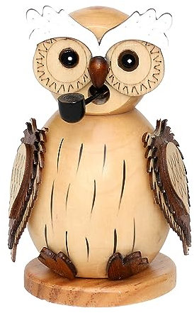 Holz-Räucherfigur Eule, Natur, ca. 11,5 cm