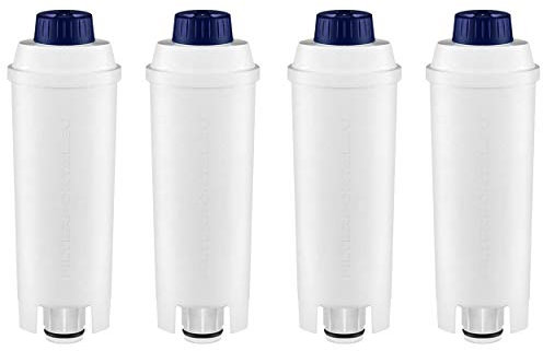 4-pack Wasserfilter kompatibel mit DeLonghi DLS C002 Kaffeemaschinen Filterpatronen, DLSC002, SER 3017, Magnifica, Caffe, Cappuccino, ECAM, ESAM, ETAM, BCO, EC
