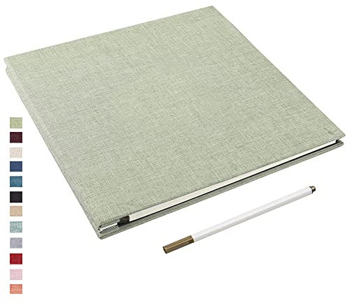 Yopih Selbstklebende 10x15 Fotoalbum Einkleben und zum Selbstgestalten Groß leinen Photoalbum mit 40 weißen Seiten, Hochzeit Jahrestag Geburtstag Geschenke, mit einem Kugelschreiber, 28x27cm