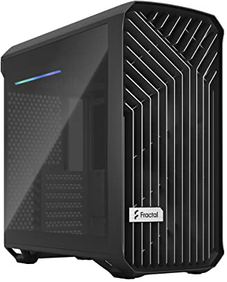 Fractal Design Torrent Compact Black - Dark tint tempered glass side panels - Open grille for maximum air intake - Two 180mm PWM fans included - Type C - ATX Airflow Mid Tower PC Gaming Case