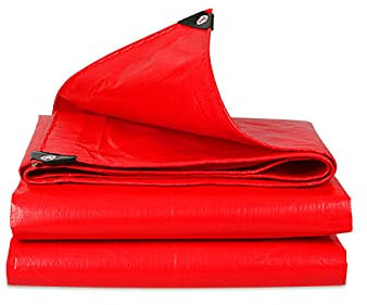 Abdeckplane rot gewebte PE-Plane mit Perforationen UV Winddicht Pflanzendämmung Baldachin Abdeckung Wasserdicht Plane für Wohnwagen Gartenmöbel 2x3m