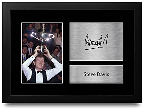 HWC Trading FR A4 Steve Davis Snooker Los Regalos Imprimieron La Imagen Firmada Del Autógrafo Para Los Fans De Los Memorabilia Del Snooker - A4 Framed