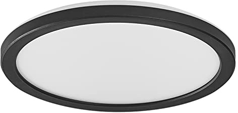 LEDVANCE ORBIS Ultra Slim taklampa 235mm, svart, 15W, 1640lm, homogent, varmvitt ljus (3000K) + bakgrundsbelysning, trestegsdimning via väggbrytare, ultrasmal, IP20-skydd