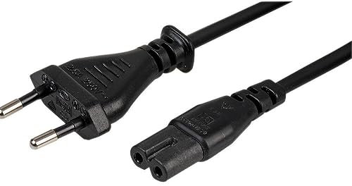 118Ink 2 Pin Mains Euro EU Power Socket Cable Fig.8 Figure 8 C7 AC Cable Copper Compatible with Laptop Stereo CD Printer PS2 Black 1.5M