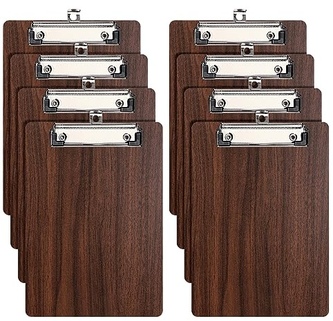 DONGLI 8 Pezzi A5 Portablocco di Legno,Portablocchi con Clip in Metallo