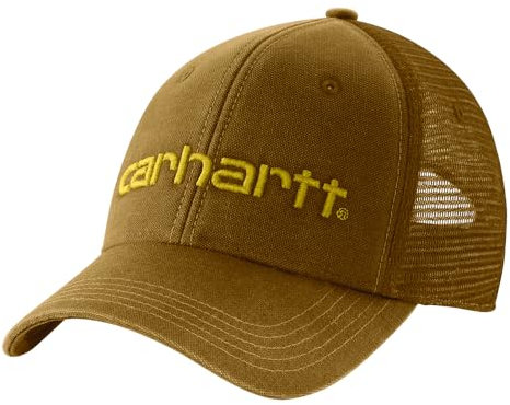Carhartt Herren Canvas Mesh Back Logo Graphic Cap, Carhartt Braun/geölter Walnuss, Einheitsgröße