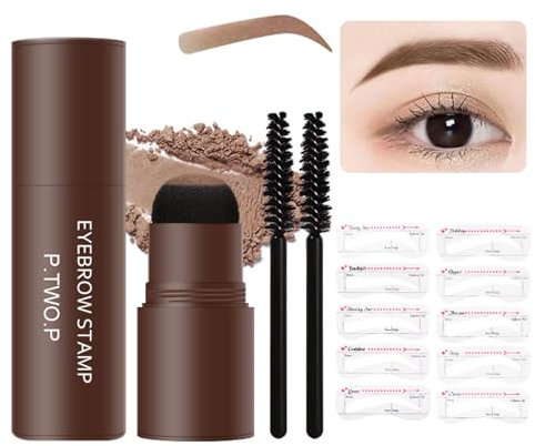 Augenbrauen Schablone Set, Augenbrauen Tattoo Wasserfest Wiederverwendbares Augenbrauen Stempel Und Augenbrauenschablonen Set Für Damen, Einfach Zu Verwendende Augenbrauenpuder Kit, Hellbraun