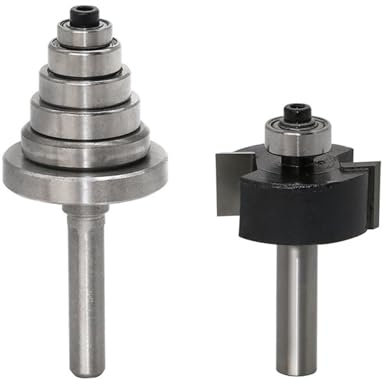 2pcs 8mm Shank 1/2H Tenon Cutter Woodwork Milling Cutters 6 Bearings Rabbet Router Bit Set Tool Corner Round Over Bit