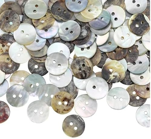 HhBdy Mother of Pearl Buttons, 12.5 mm, 100 Pcs, Round, Sewing Buttons for Craft, Cardigans, DIY, Knitting, Handmade, Ornament, Doll Decoration