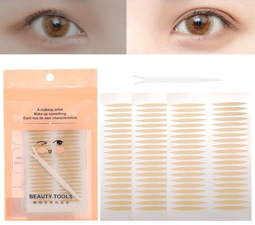 Acunny Eye Lid Tape med lock – 120 osynliga ögonlocksremsor | vattentät fiberlyft ögonlyftning, ögonlyft, perfekt för