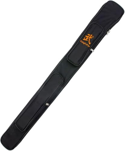 RQAMRCU 110 cm black sword bag, storage bags for Tai Chi sword, mezzanine design, can contain 2 swords, portable sword bag for katana bokken cosplay sword of samurai sword-110 * 12CM