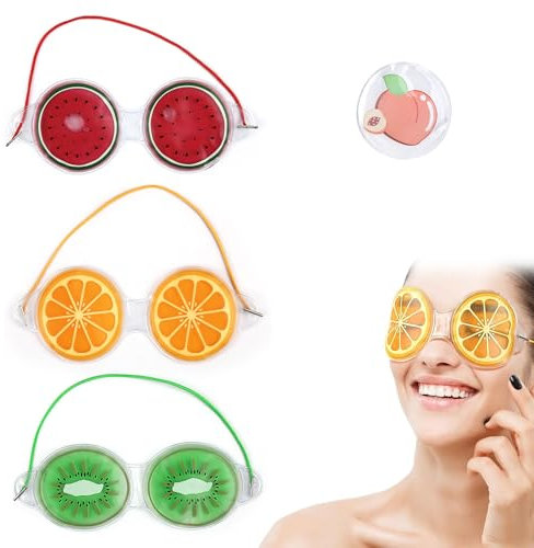 3 Pezzi Maschera Occhi Gel Freddo, Maschera Ghiaccio Occhi con Ghiaccio Gel Riutilizzabile, Impacchi Gel Riutilizzabili Fredde e Calde, Cuscinetti Caldo Freddo per Occhi Gonfi, Stanchi, Emicrania