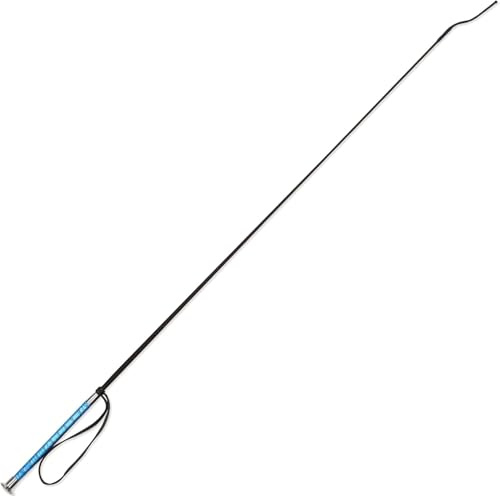 Luynro Horse Dressage Whip 43inch,Pig Whip Training Livestock Stick with Wristband (Blue)
