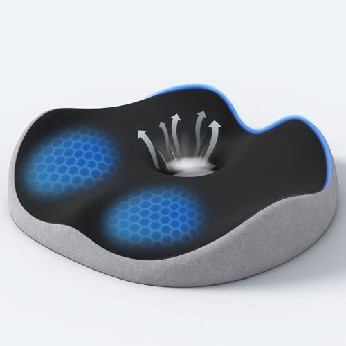 Auoketuo Cuscino Donut in Memory Foam – Cuscino Ortopedico per Sollievo dal Dolore a Coccige, Sciatica, Emorroidi, Gravidanza, Post-Parto e Piaghe da Decubito (Nero)