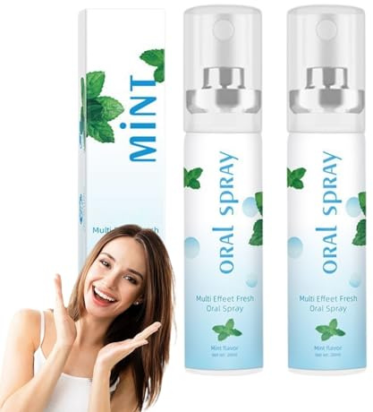 Breath Freshener Spray - Dry Mouth Relief Spray - Instant Fresh Breath Spray with Mint - Travel Size Mouth Spray for Bad Breath - Oral Care Solution for Daily Social Occasions (2pcs, 20ml)