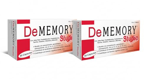 DeMemory Studio 60 Cápsulas - Pack 2 Unidades - Ayuda a la Concentración, Aprendizaje y Razonamiento - con Fosfatidilcolina, Fosfatidilserina, Taurina, Jalea Real, Vitaminas y Minerales