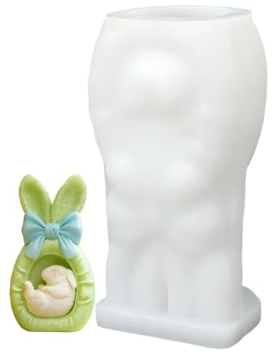 Moldes Para Fabricación De Velas - Matrices Antiadhesivos De Desmoldeo Fácil | Molde De Silicona De Conejo De Pascua | Moldes De Silicona DIY Para Cocina Casa Yeso Moldeo Resina Jabón Cho