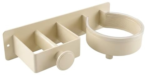 Soporte para Secador y Plancha de Pelo Sin Taladros, Soporte de Pared para Secador de Pelo de Acero al Carbono, Soporte para Secador de Pelo y Plancha de Pelo, Soporte para Baño, Barbería (Blanco)