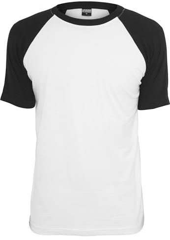 Urban Classics Raglan Contrast Tee, Maglietta Uomo, Bianco/Nero, M