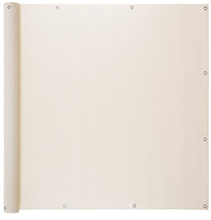 Ventanara® Balkonverkleidung Sichtschutz PVC Balkonumspannung Zaun Verkleidung Blende Windschutz Folie 300 x 90 cm Creme
