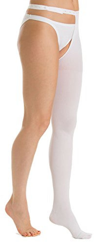 Relaxsan Antitrombo M2380LA (Bianco, M) mono collant GAMBA SINISTRA punta ispezionabile per degenza antiembolismo K1 compressione graduata 18-23 mmHg