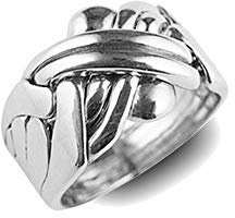 Alianza turca o anillo de la Sultana o Sultán, unisex, 8 aros ensamblados pero no soldados, plata de ley (20)
