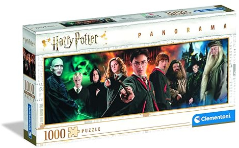 Clementoni 61883 Panorama Harry Potter – Puzzle 1000 Teile ab 9 Jahren, Erwachsenenpuzzle mit Panoramabild, Geschicklichkeitsspiel für die ganze Familie, ideal als Wandbild, 40 x 21 x 6