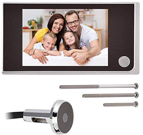 Yunir Digital dörrvisare, Mini 720P HD videovisare för utomhusbruk 3,5 tum inomhus LCD-skärm 120° visuell digital dörrklocka