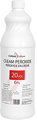 Colour Culture Cream Peroxide 6% 20 Volume-1 Litre, Cream Hydrogen Peroxide Activator Developer for Hair Colouring & Bleach, Works with All Brands of Hair Bleach, Hair Colour/Tint & Lightening Powder
