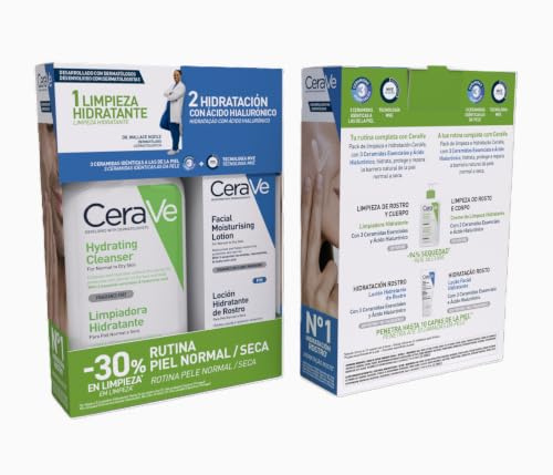 CeraVe Rutina Pelle Normale/Secca, Detergente 236ml + Lozione 52 ml