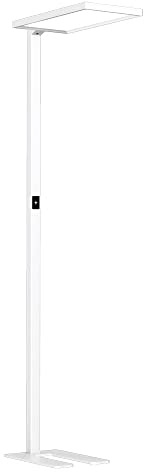 NCC-Licht LED Stehleuchte Luka Weiß Up & Down 2 x 40W 8400lm Neutralweiß 4000K UGR<18 dimmbar + Bewegungssensor + Tageslichtsensor