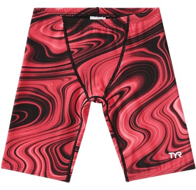 TYR Durafast Elite Solid Jammer Costume da Bagno Bermuda, Vitalità Rossa, 22 Bambini e Ragazzi