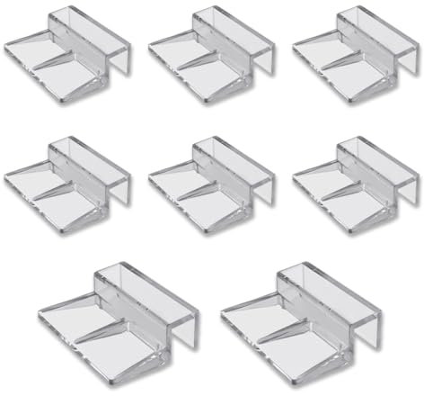 BZKSER Glasabdeckungs - 6Pcs Clips Aquarien,Unterstützung Halter Glasabdeckungs Clips,Glasabdeckung Clip Unterstützung Halter für Aquarien,Acryl-Clips universale Halterungen randlose Aquarien(8mm)