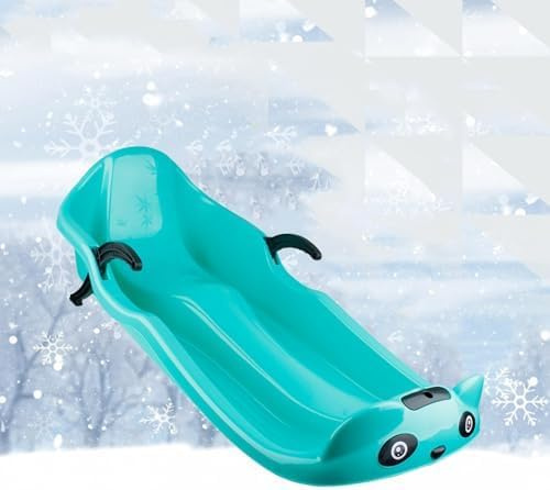 Plastic Snow Sled -Children's Double Sled, Plastic Sled, Sled with Backrest, Double Armrest Brake Sled