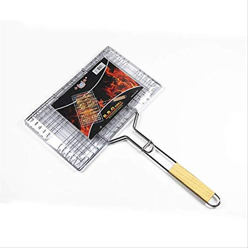 CekoCk Grill Basket,BBQ Grill Rack, Barbecue mesh Clip,Outdoor Stainless Steel Barbecue Mesh Clip Tool Supplies Barbecue Clip Grilled Fish Grilled Meat Mesh Sandwich Burger, Charcoal