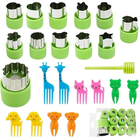23 Stück Ausstecher Brot und Gemüse Kinder Set, Brotausstecher für Kinder Fun and Cute, Ausstechformen Ideal für Alle Anlässe Wie Geburtstage Halloween Thanksgiving Weihnachten Babyparty und Party