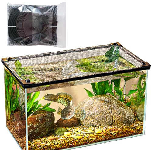 TWALOTPEX Deckelabdeckung des Tanks, Aquariumdeckel Aquarium-Abdeckung, Netz, Aquarium-Deckel, Anti-Sprungnetz, magnetisch, zuschneidbar(60x30cm)