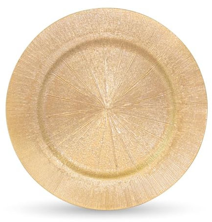 Riffelmacher - Piatto decorativo con design a raggi | oro | plastica | 33 x 1,8 cm | Piatto decorativo per candele, palline e composizioni festive | 19937