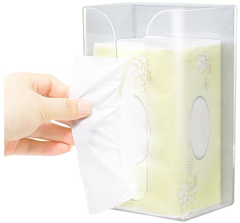 2 Piezas Caja de Pañuelos Autoadhesiva Montada en la Pared, Dispensador de Papel Práctico para Cocina Baño Oficina, Organizador de Servilletas y Toallitas de Papel