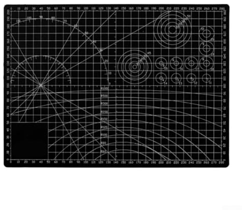 Tappetino da taglio double-face A2/A3/A4/A5 con scala antiscivolo e trasparente, per progetti artigianali, cucito, intaglio e modellismo (A-4 nero)