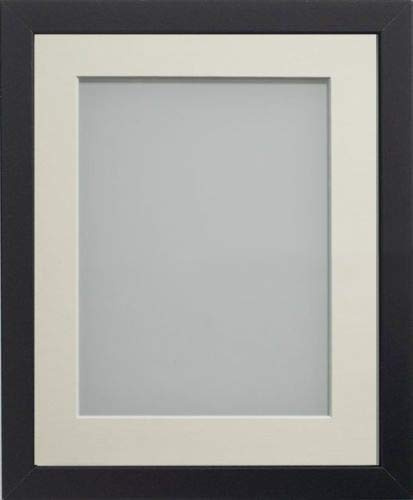 Frame Company Allington Black 14x11 Frame with Ivory Mount for A4 | Fits a A4 image with mount or a 14x11 image without mount, Frame size 14x11, Overall approx 15.6x12.6, Real Glass Front